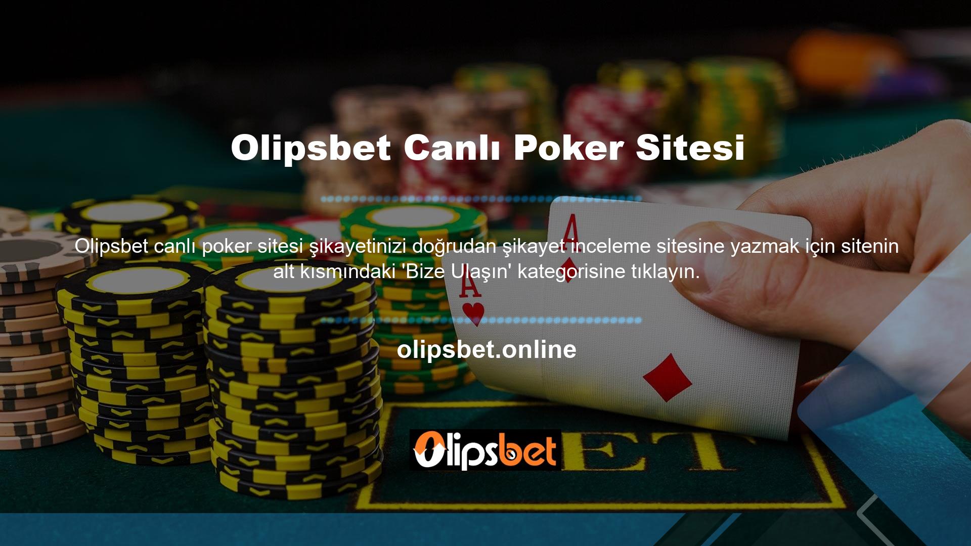 Şikayetler için özel olarak oluşturulmuş bir web sitesi olan Olipsbet